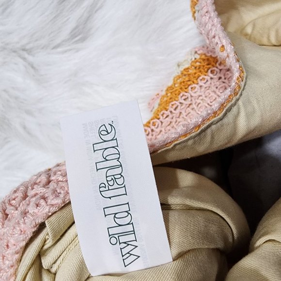 Wild Fable NWT striped pink / orange /cream crochet purse bag with snap closure - Picture 2 of 5